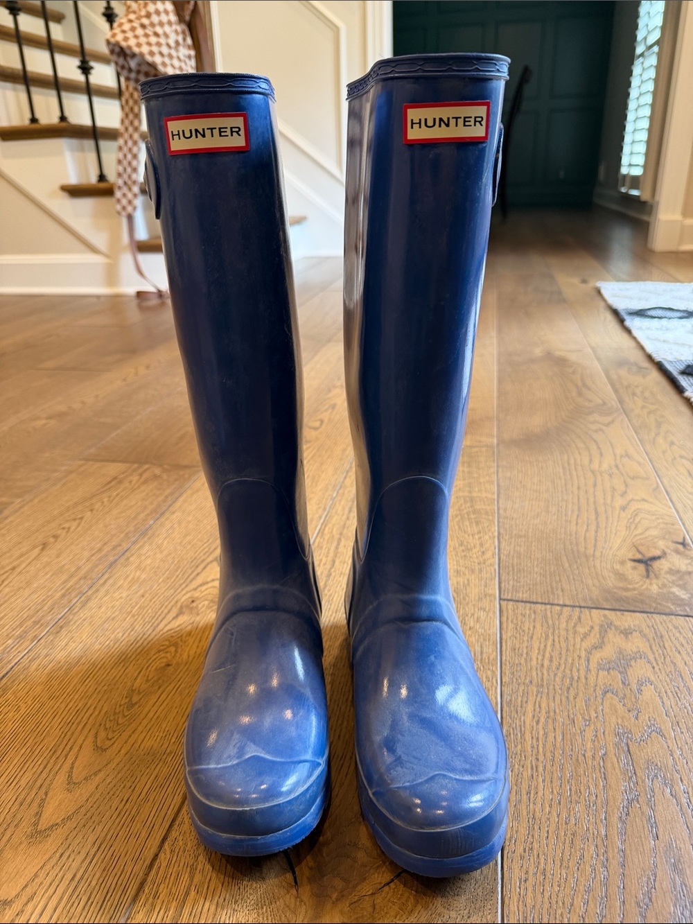Hunter Glossy Navy Tall Rubber Rain Boots